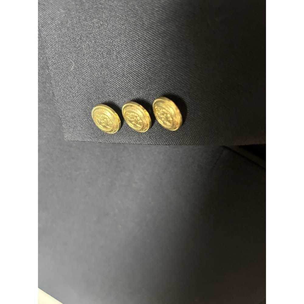 Jos A Bank Mens 40R Navy Blue Wool Gold Button Blazer Sport Coat Classic Preppy - Picture 7 of 14
